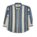 Rhinoceros 90's Blue & White Striped Long Sleeve Shirt Uk Men's UK XL