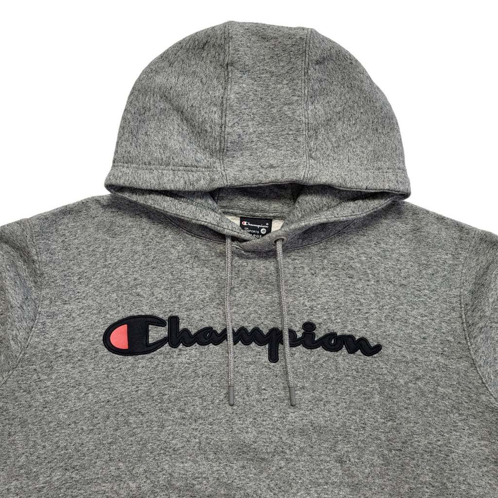 Champion Y2K Grey Short Sweatshirt Pullover Hoodie Uk Men' Size Large