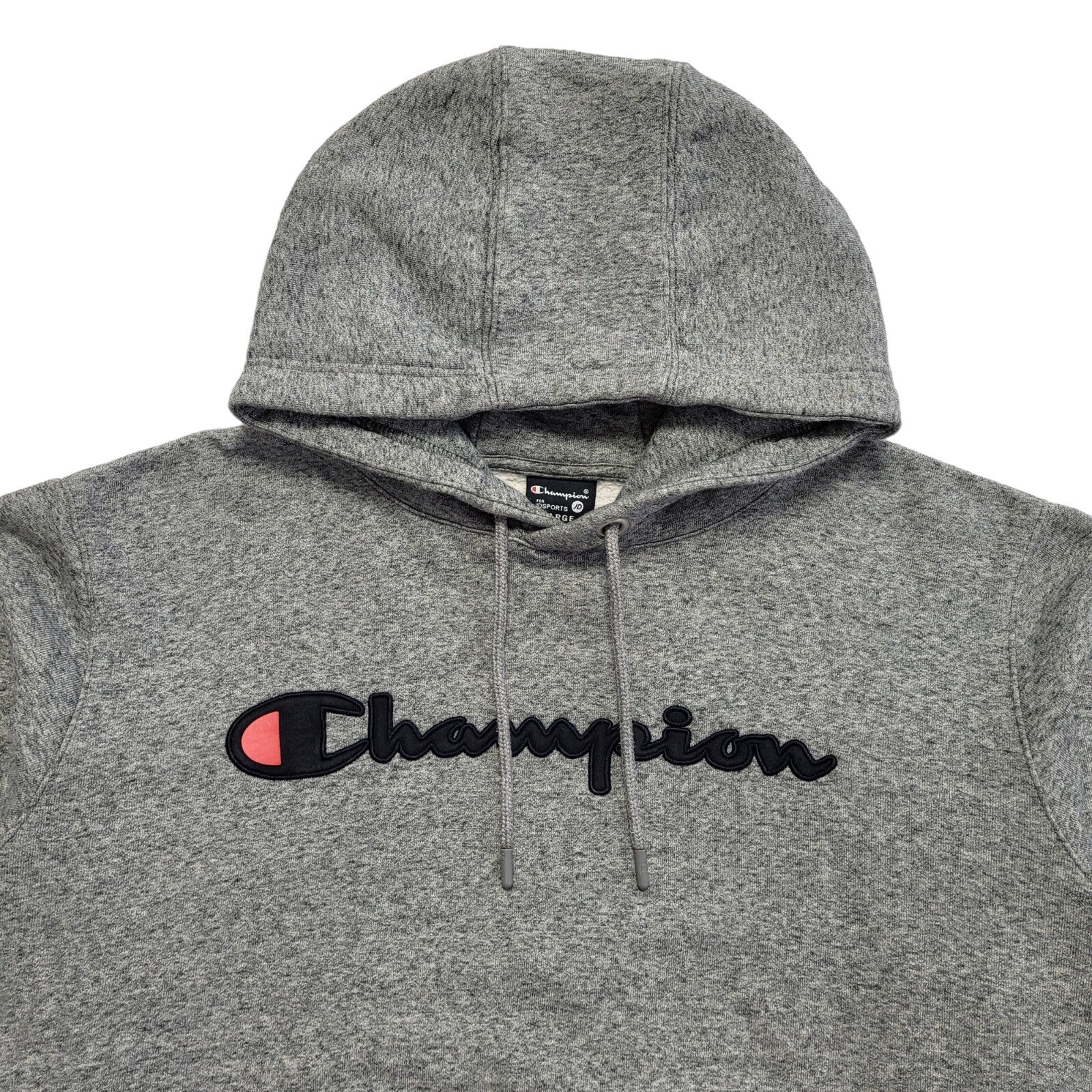 Champion Y2K Grey Short Sweatshirt Pullover Hoodie Uk Men' Size Large