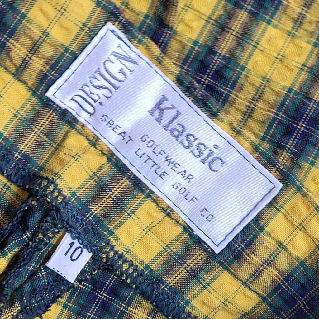 Klassic 90s Vintage Orange & Green Check Golf Trousers Uk Women's 10 W28 L31