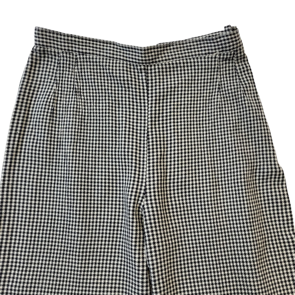 Next 90s Black & White Gingham Tapered Trousers Womens UK12 W26 L27