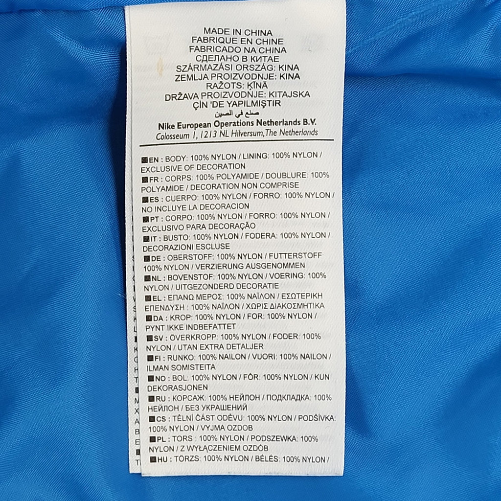 Nike Grey & Blue Snap Fasten Windbreaker Y2K Jacket UK Men's Size XXL