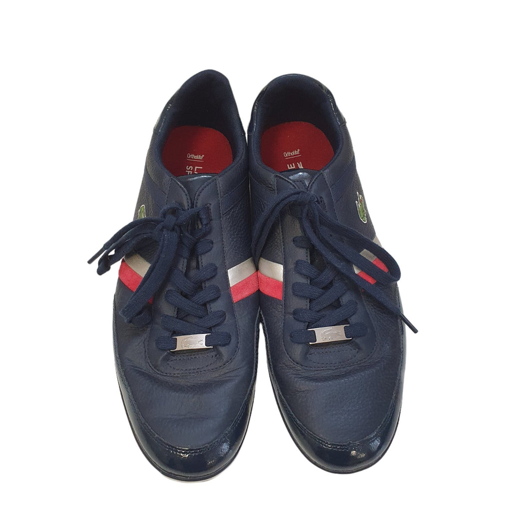 Lacoste Giron SLX  Navy Blue Leather Fabric Men's Trainers Uk 10 Eu 44.5
