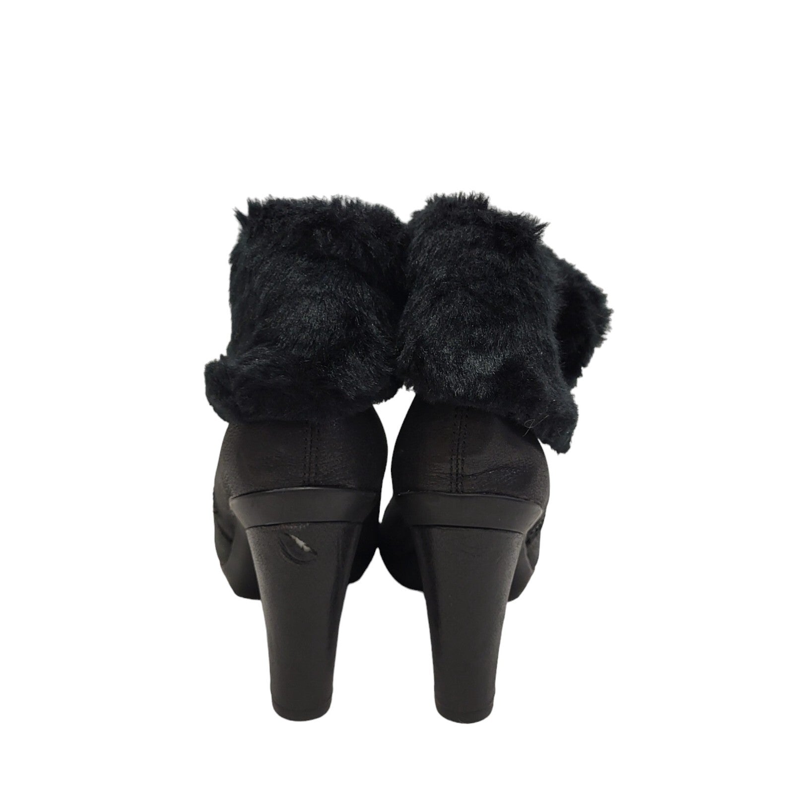 Geox Respira Black Zip Ankle Fur Patent Leather Boots Women's UK 7 