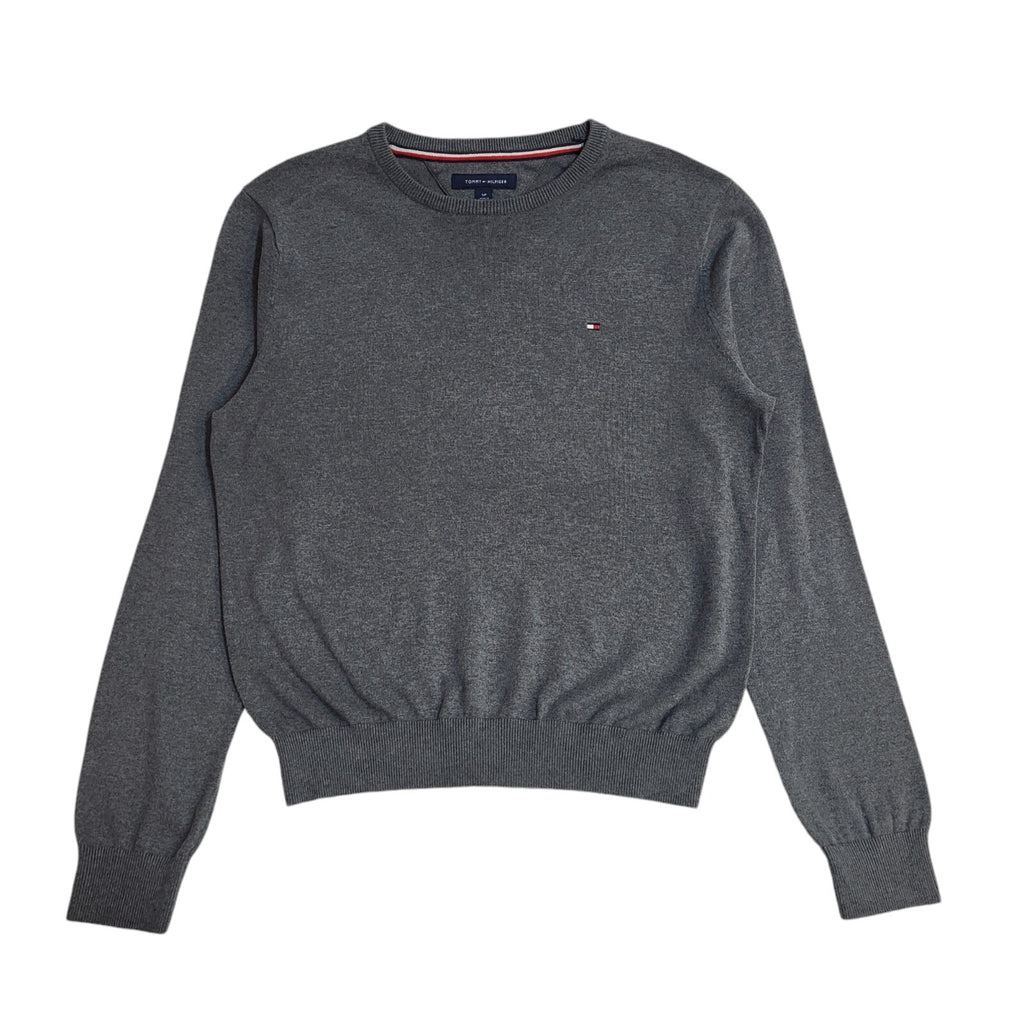 Tommy Hilfiger Y2K Grey Round Neck Long Sleeve Jumper Men's UK Size S