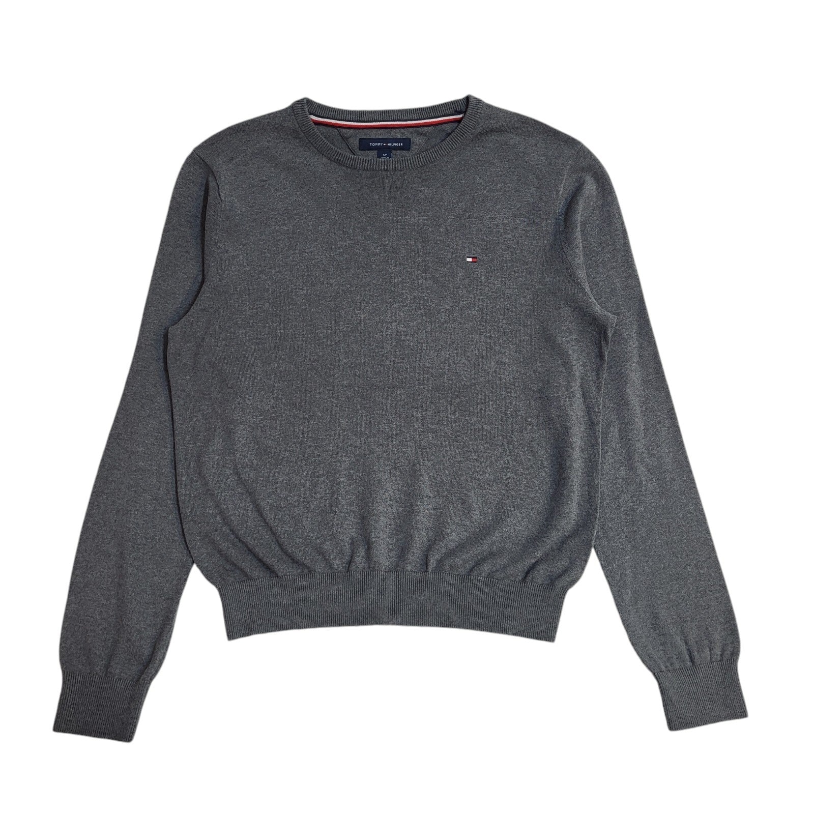 Tommy Hilfiger Y2K Grey Round Neck Long Sleeve Jumper Men's UK Size S