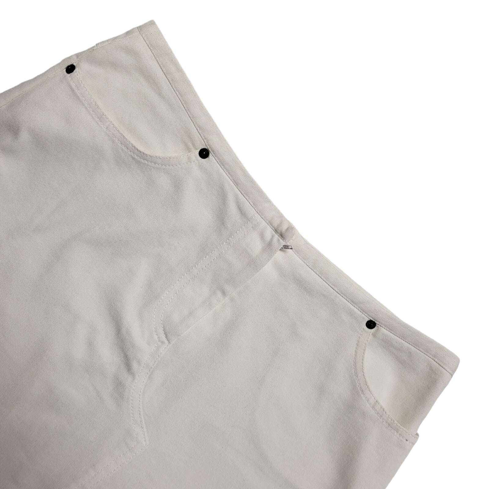 Ozone White Y2k Zipped Short Denim Skirt Uk Women's Size 12/14