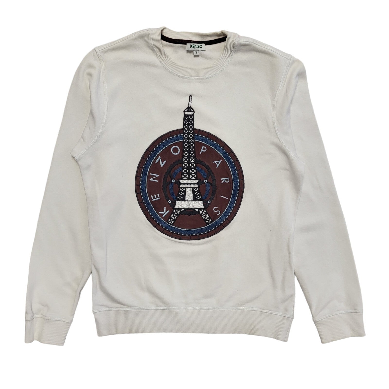 Kenzo White Modern Long Sleeve Sweatshirt Womens UK Size S