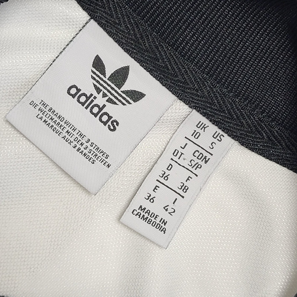 Adidas Vintage Y2K White Striped Long Sleeve T-Shirt Womens UK Size 10