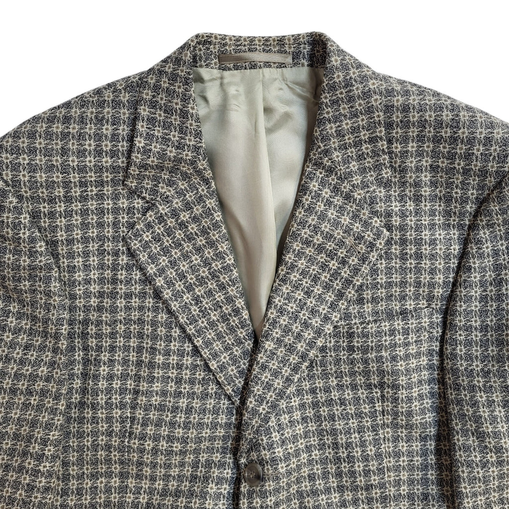 Bonacelli 90s Button Grey  & Beige Vintage Suit Blazer Jacket Men's Size M