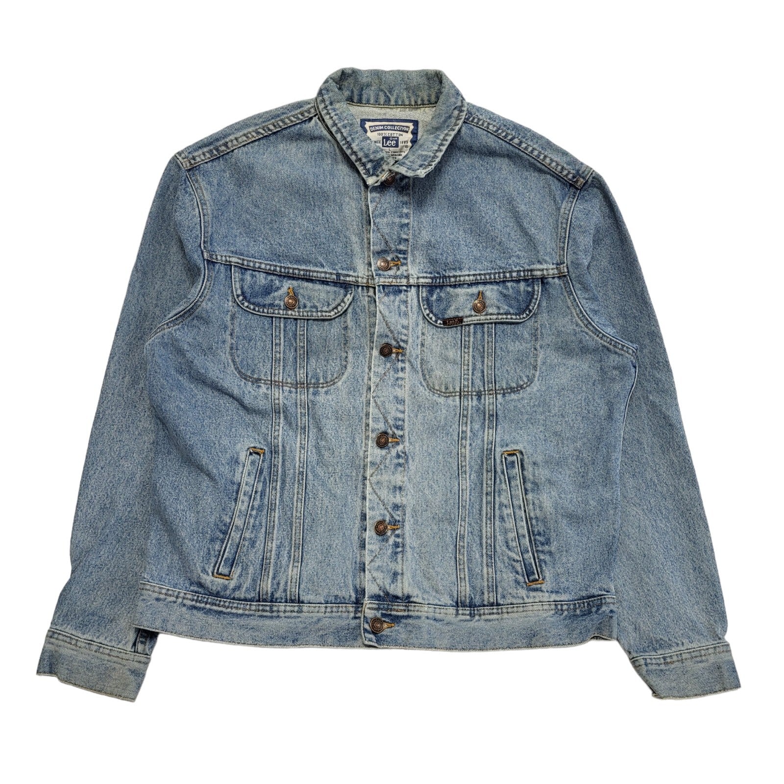 Lee Brickseller Vintage 90s Mid Blue Denim Jacket Uk Men's Size Large