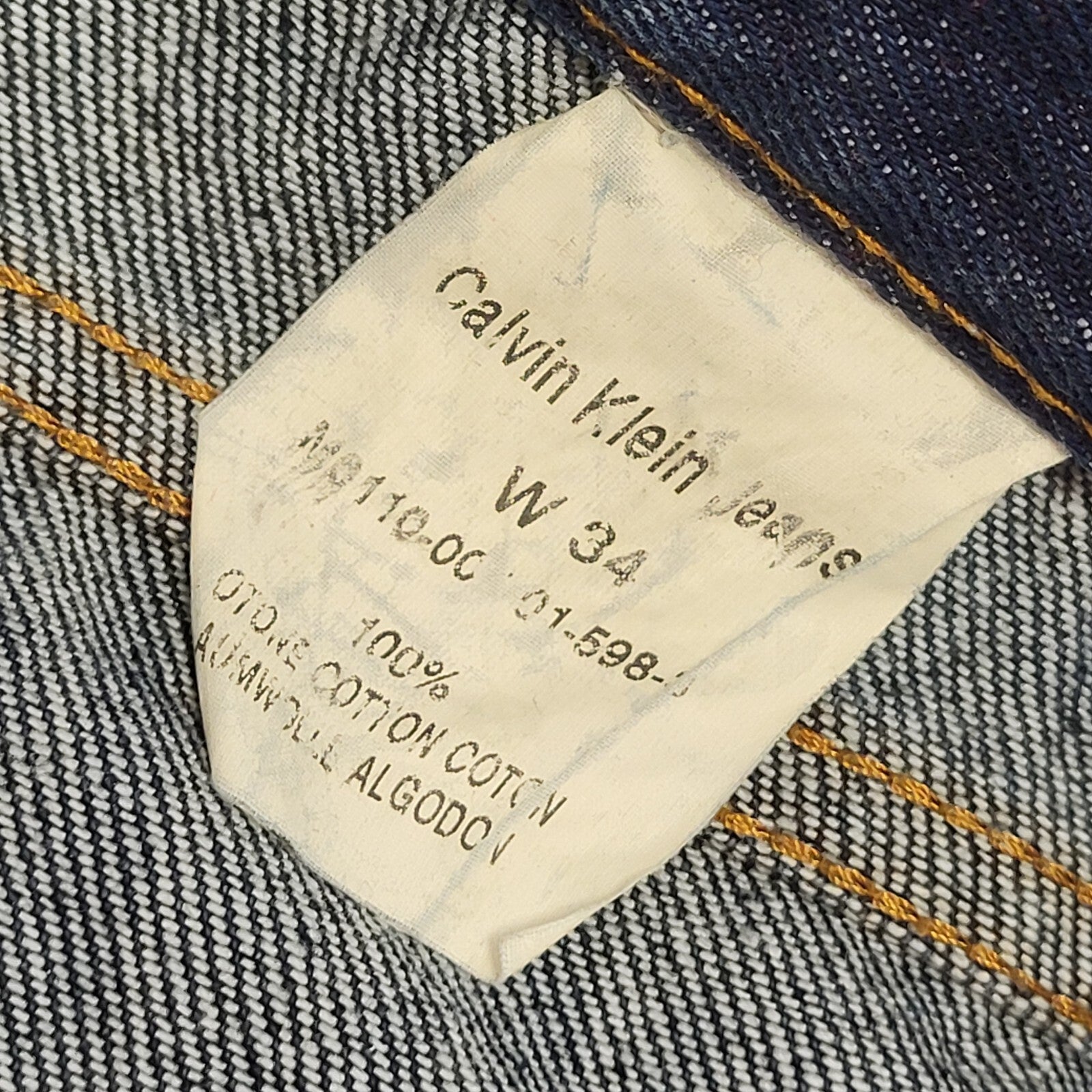 Calvin Klein Vintage Y2K  Blue Straight Denim Jeans Uk Men's Size L W34 L33