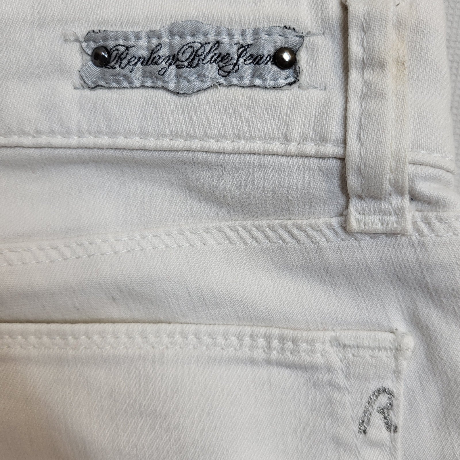 Replay Jeans Y2k White Bootcut Denim Uk Women's Size S W27 L34
