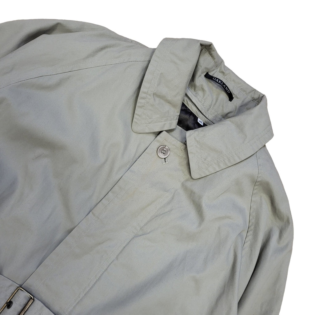 Oakland 80s Green Button Overcoat Uk Men's Size Medium