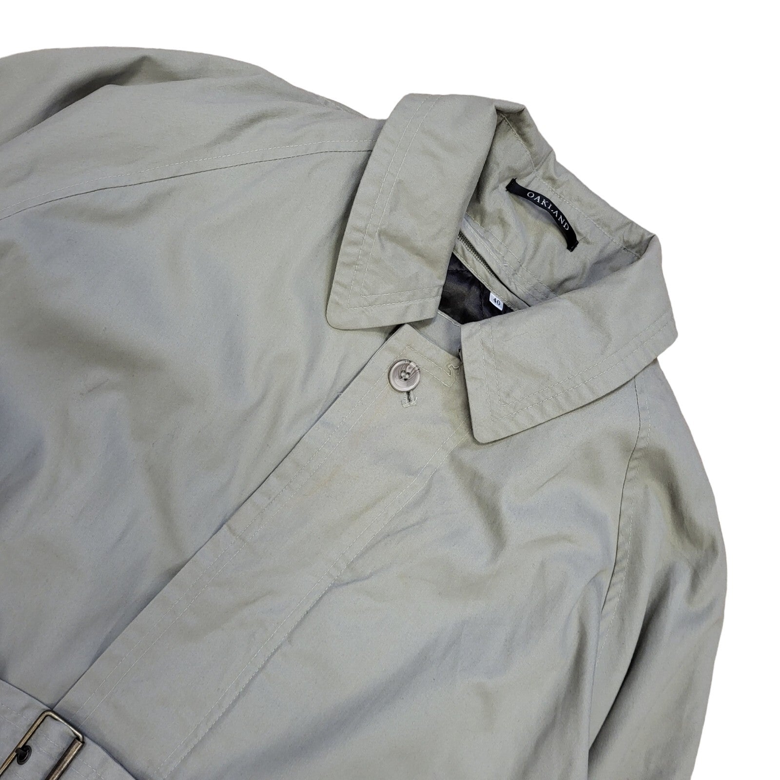 Oakland 80s Green Button Overcoat Uk Men's Size Medium