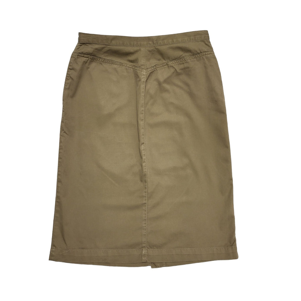 Laura Ashley Tan Skirt Button Front Slit Womens UK Size 12 W30