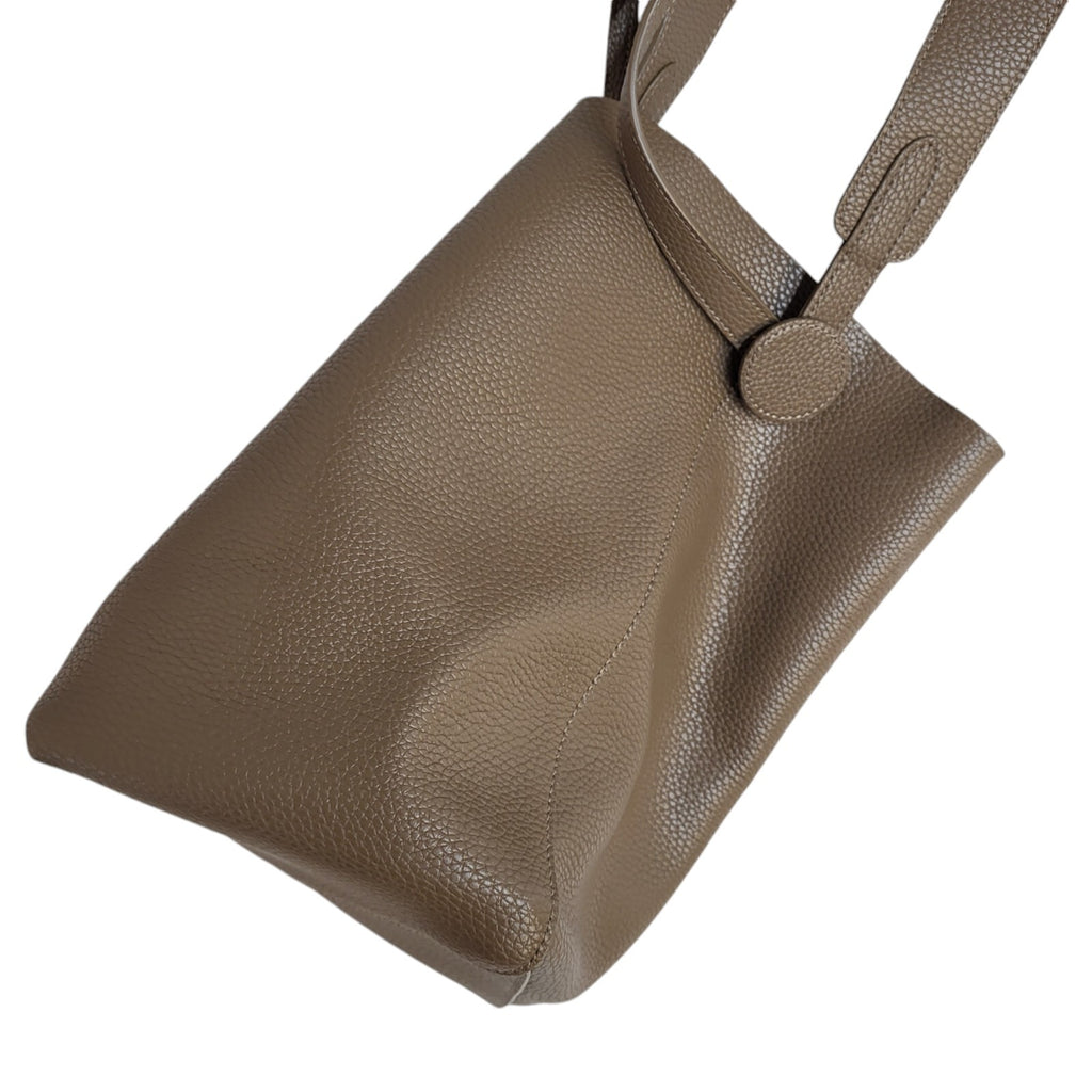 Vintage Brown Leather Top Handle Shoulder Bag Women's Size 11" x 12"
