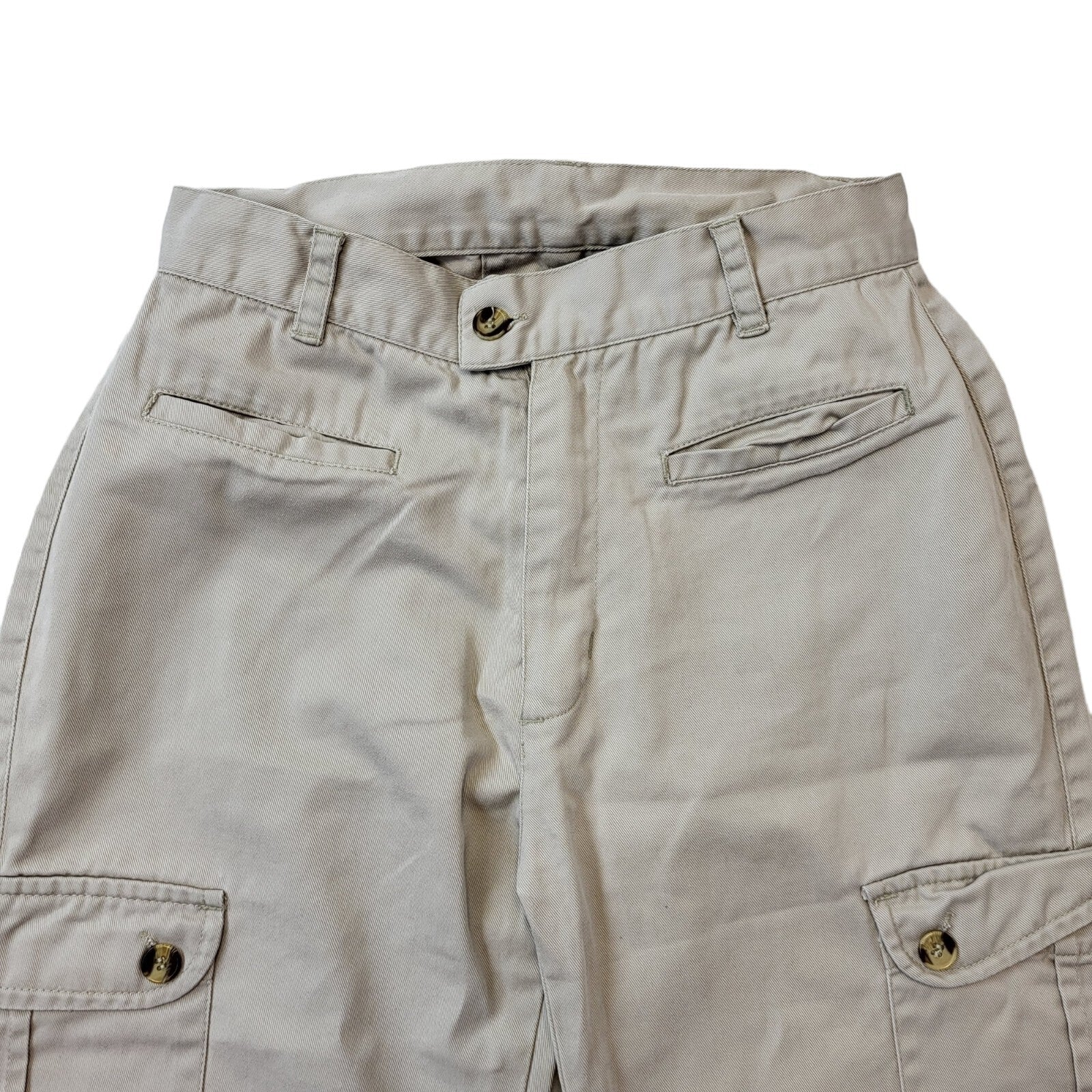 Young Dimensions 90s Vintage Beige Straight Cargo Trousers Women's Size6 W25 L26