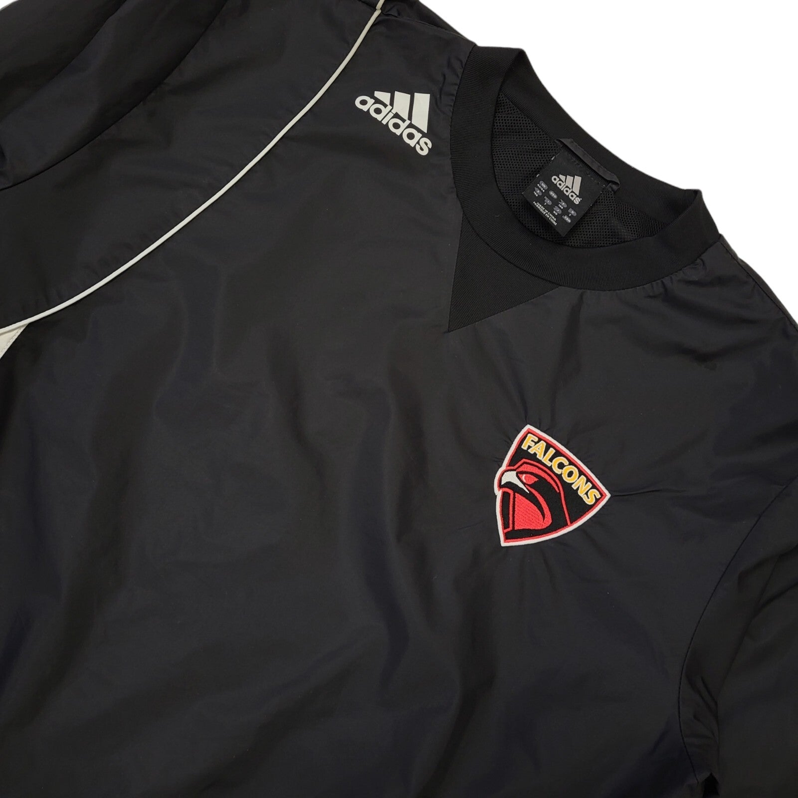 Adidas Falcons Black 90s Vintage Active Wear Sports Top Uk Men's Size XL