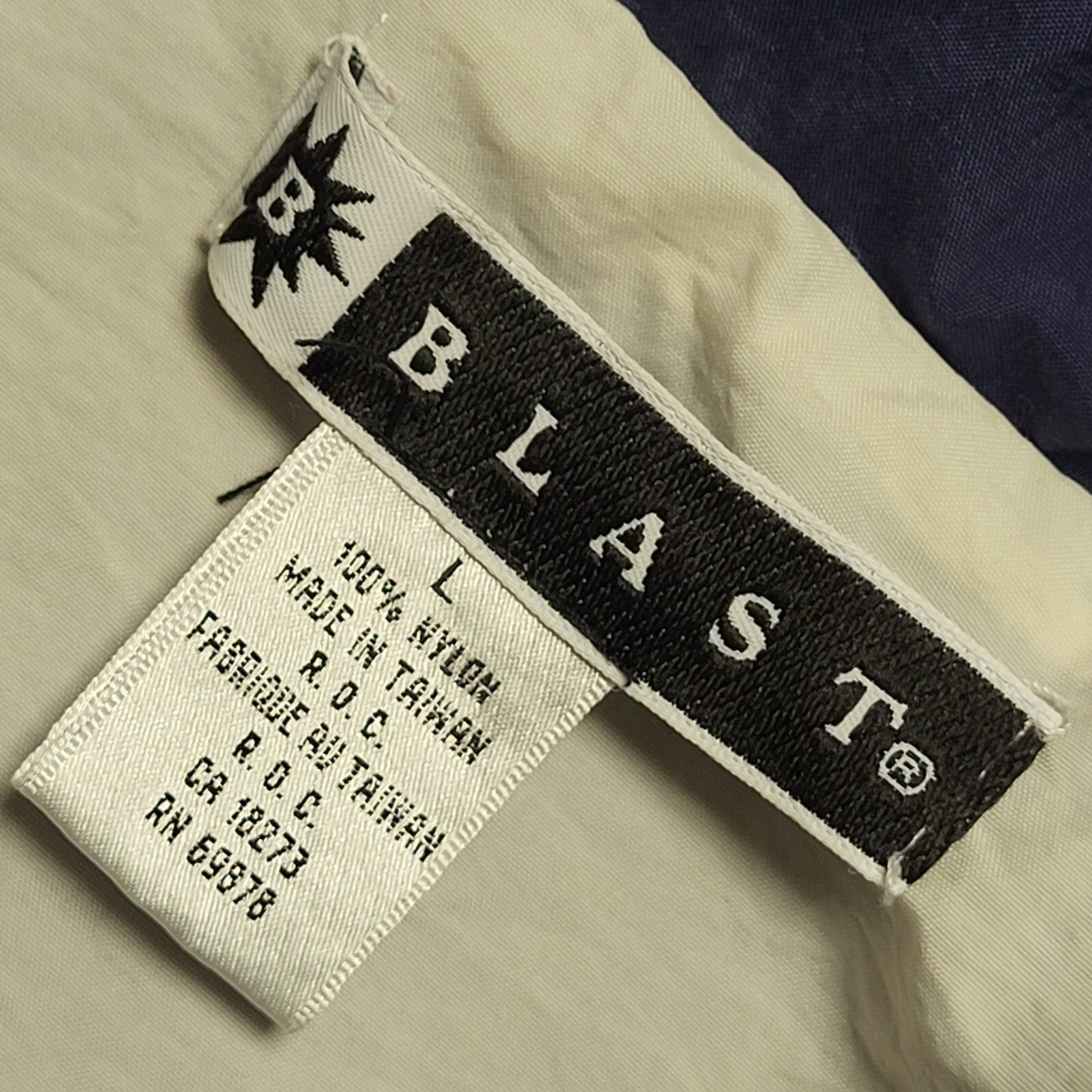 Blast Vintage 90s Blue & White Zipped Bomber Jacket Men's Size Large