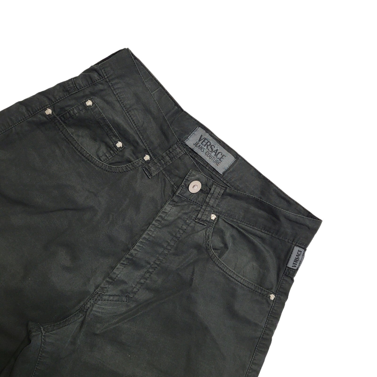 Versace Vintage 90's Black Straight Leg Jeans Uk Women's Size 10 W28 L27