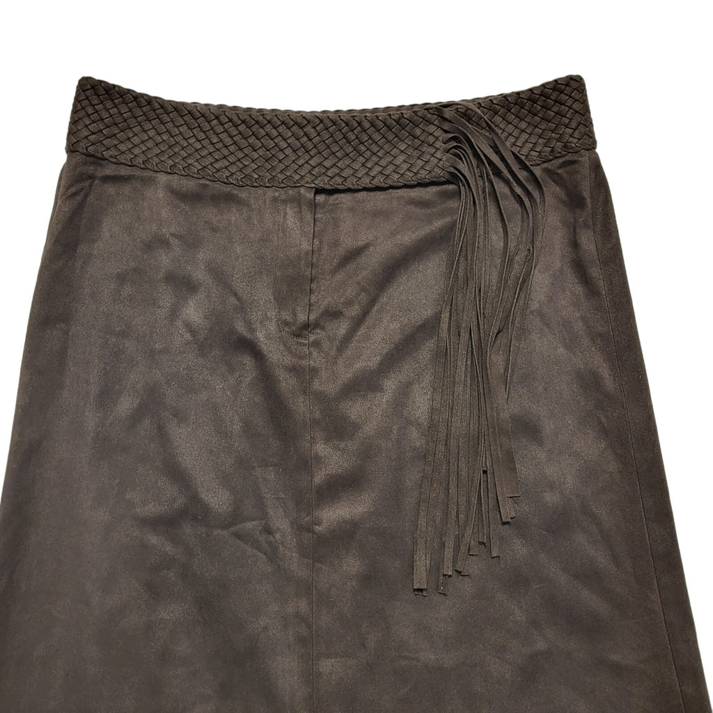 Next Vintage 80's Brown Long Tassle A-Line Skirt Womens UK Size 14