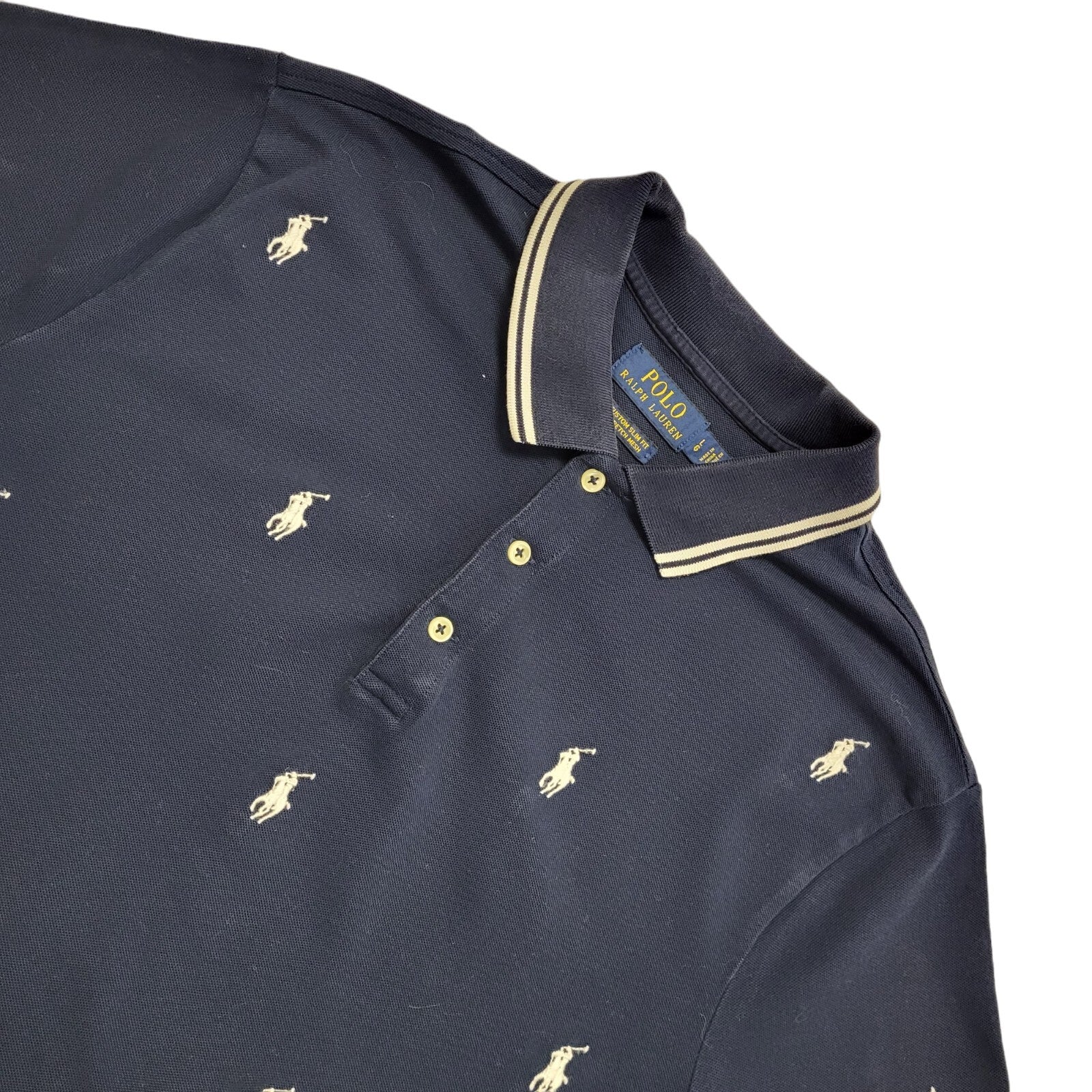Polo Ralph Lauren Vintage 90's Blue Short Sleeve Polo Shirt Mens Size L