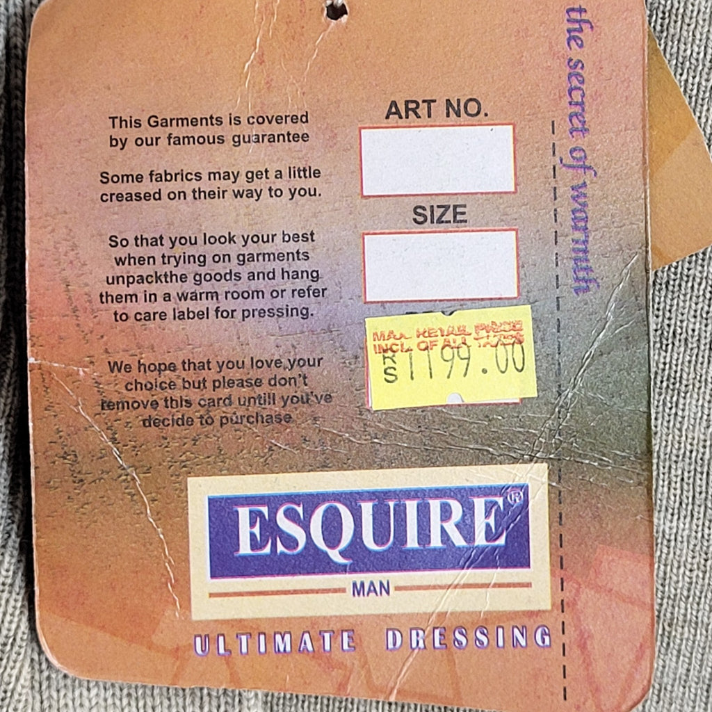 Esquire Vintage Beige Button Cardigan UK Men's Size XL Bnwt