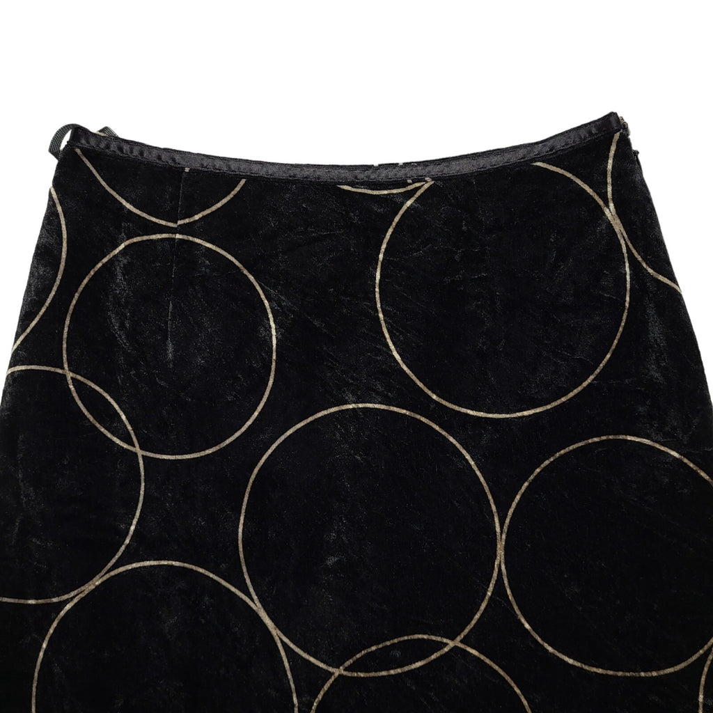 Entertainer Vintage 90's Black Straight Velvet Skirt Uk Women's Size 8 W26