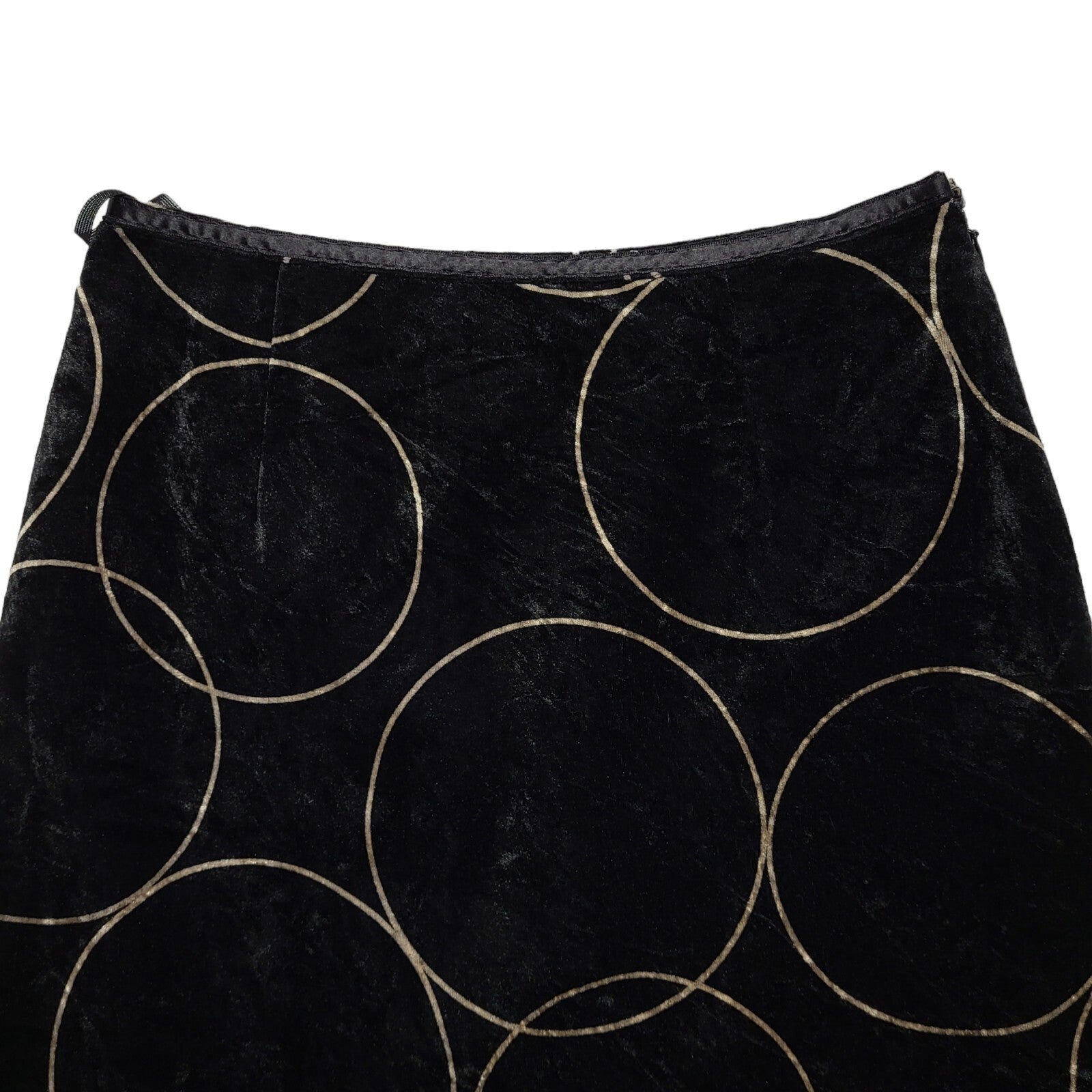 Entertainer Vintage 90's Black Straight Velvet Skirt Uk Women's Size 8 W26