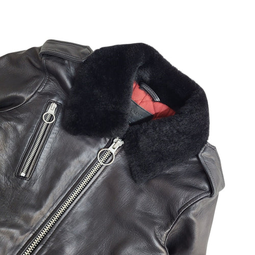 Allsaints Jacket Leather Y2k Dark Brown Zipped Uk Women's Size S