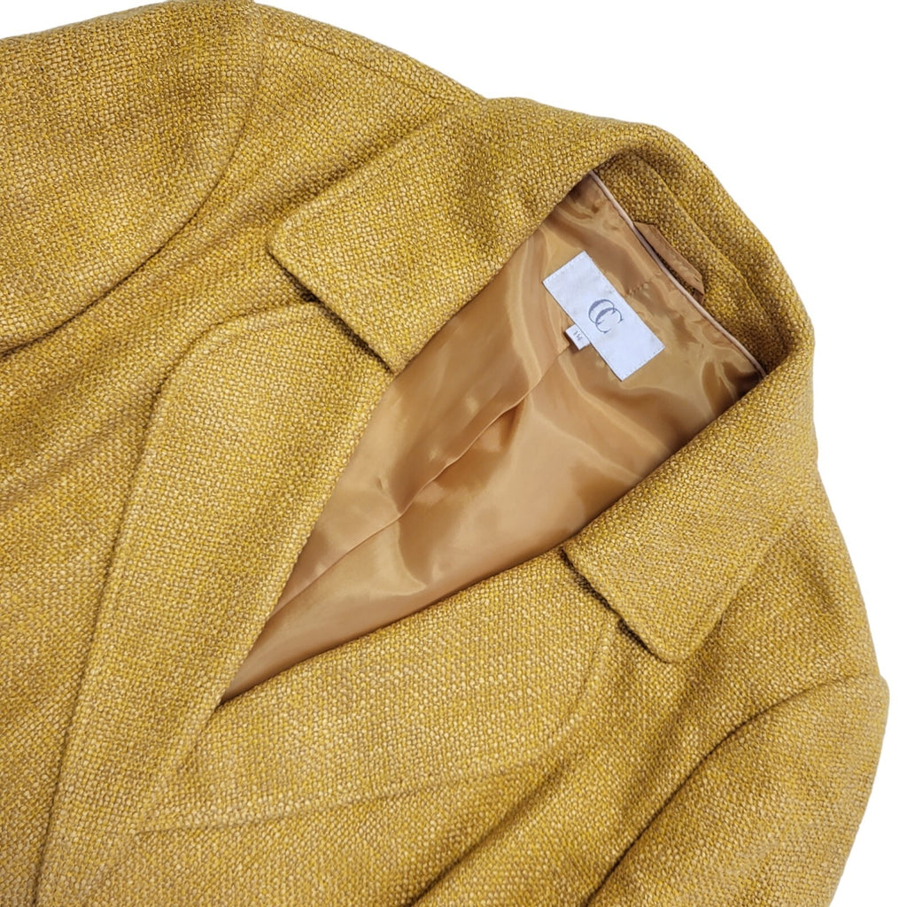 CC Vintage 90s Yellow Viscose Blend Jacket Uk Women's Size 14