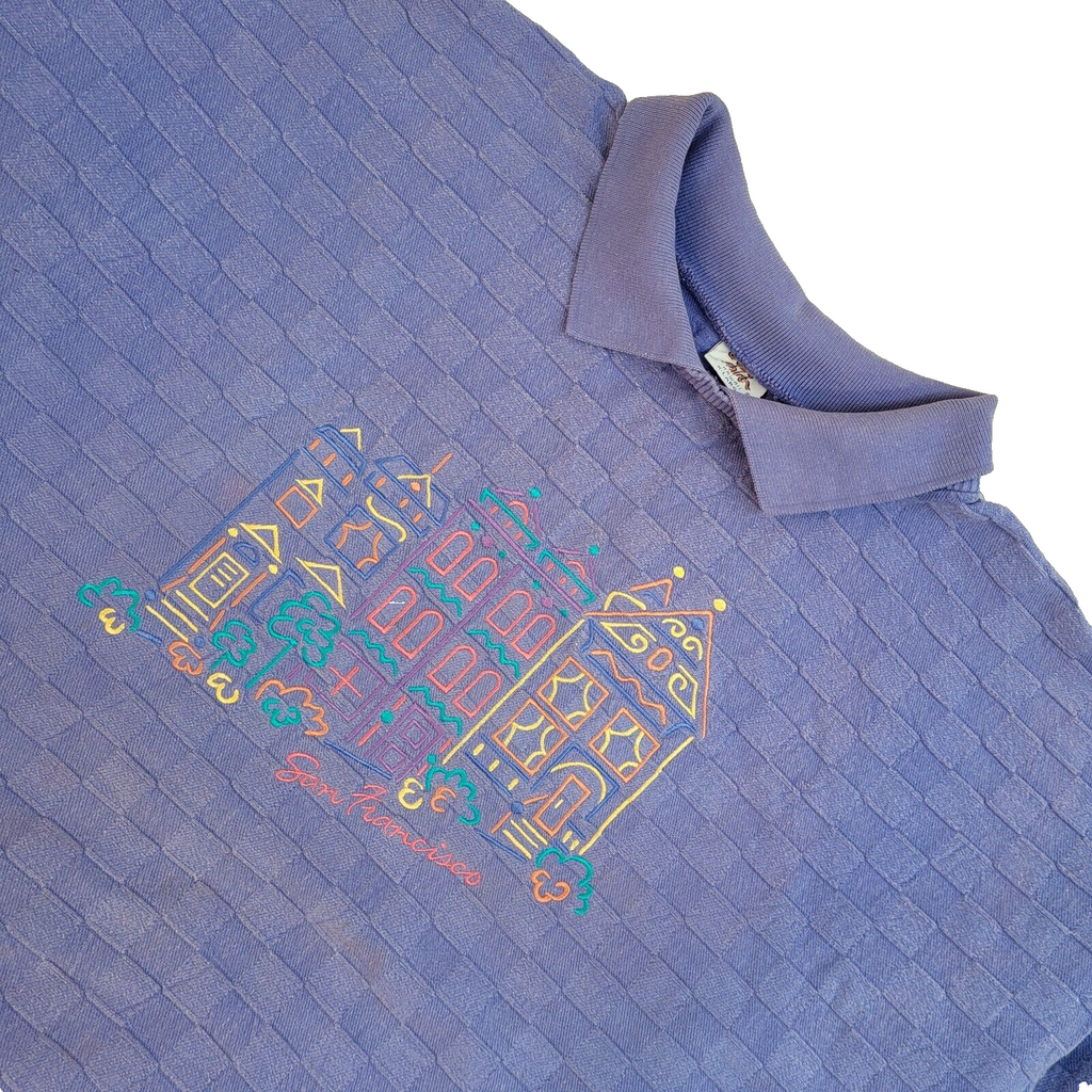 Vintage 90's Purple Collared Jumper UK Men's Size XL