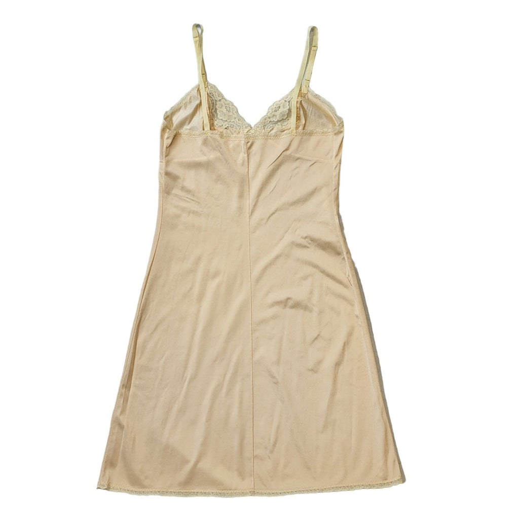 70s Vintage Cream Sleeveless Under Dress Women's Size 12 Eu 40