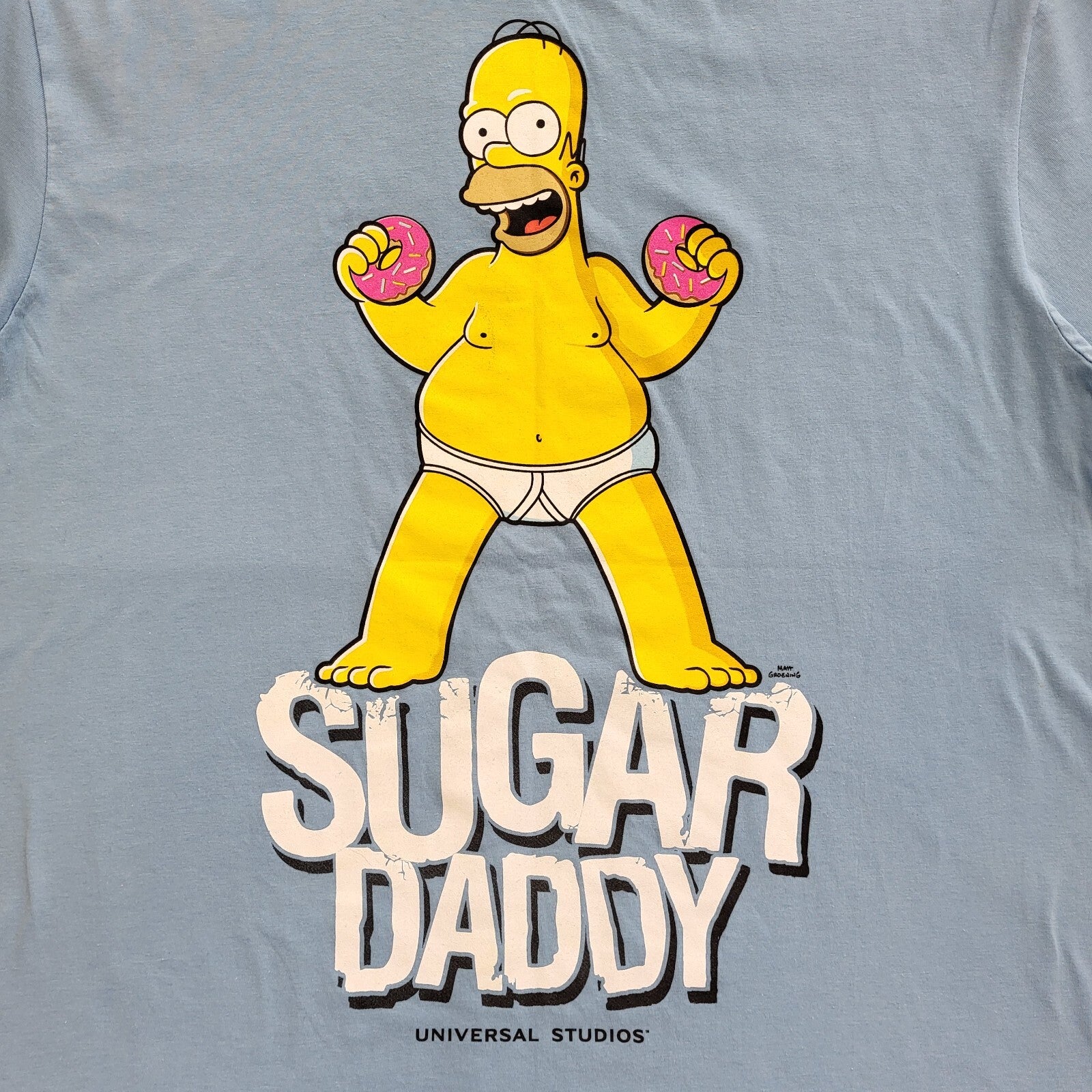 Universal Studios Vintage Y2K Blue Homer Simpson BNWT T-Shirt Mens Size XL