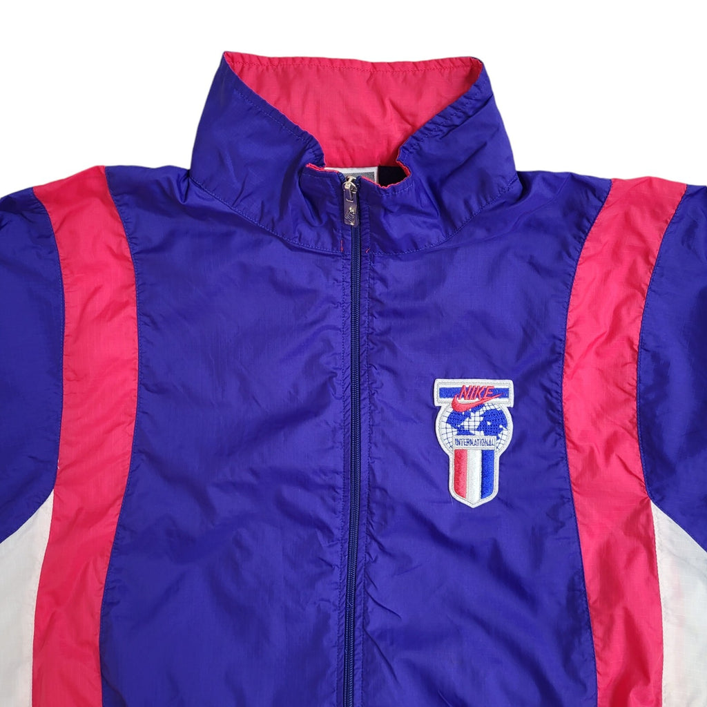 Nike Purple, White & Pink Full Zip Sports 90's Tracksuit Jacket UK Men's M