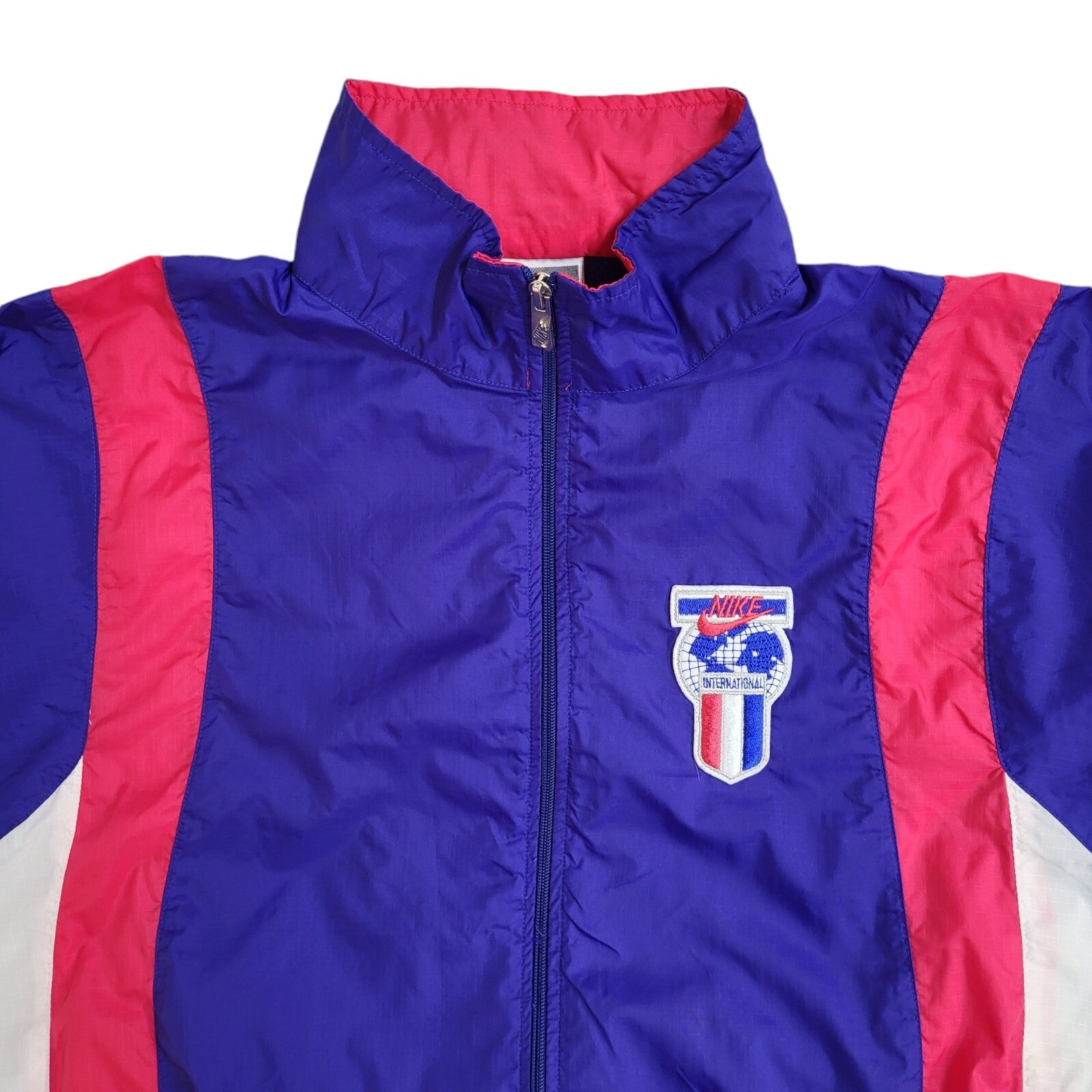 Nike Purple, White & Pink Full Zip Sports 90's Tracksuit Jacket UK Men's M