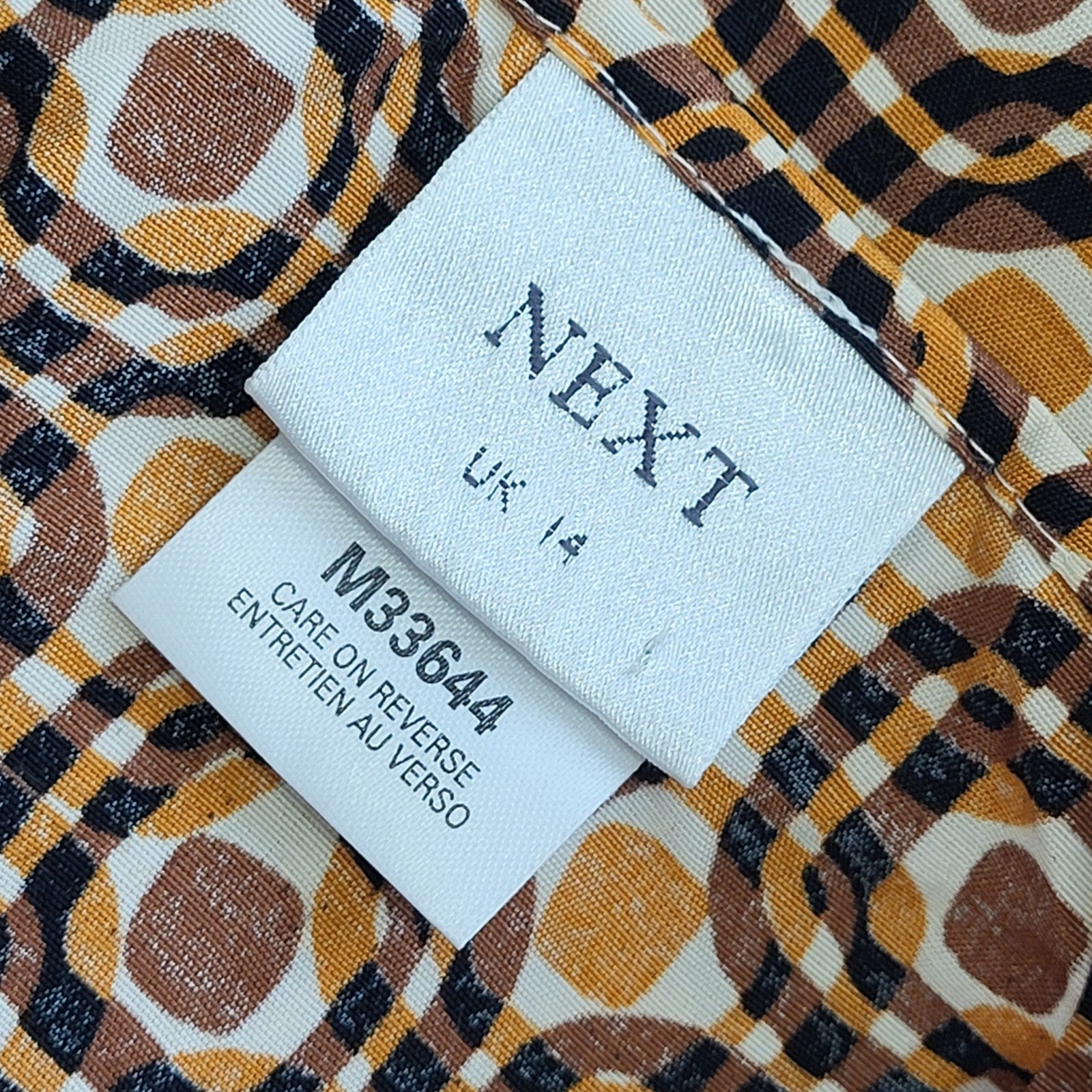 Next Vintage 80's Brown & Orange Retro Wrap Skirt Womens UK Size 14 W32