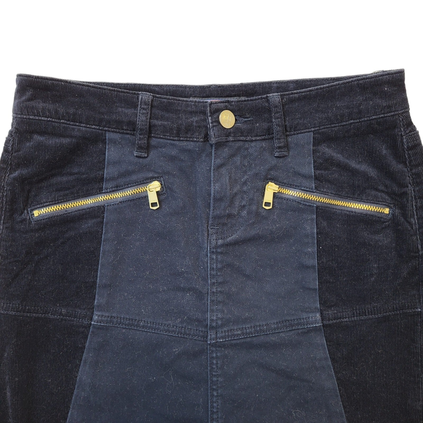 Tommy Hilfiger Corduroy Blue Mini Skirt Women's Size 10 W28