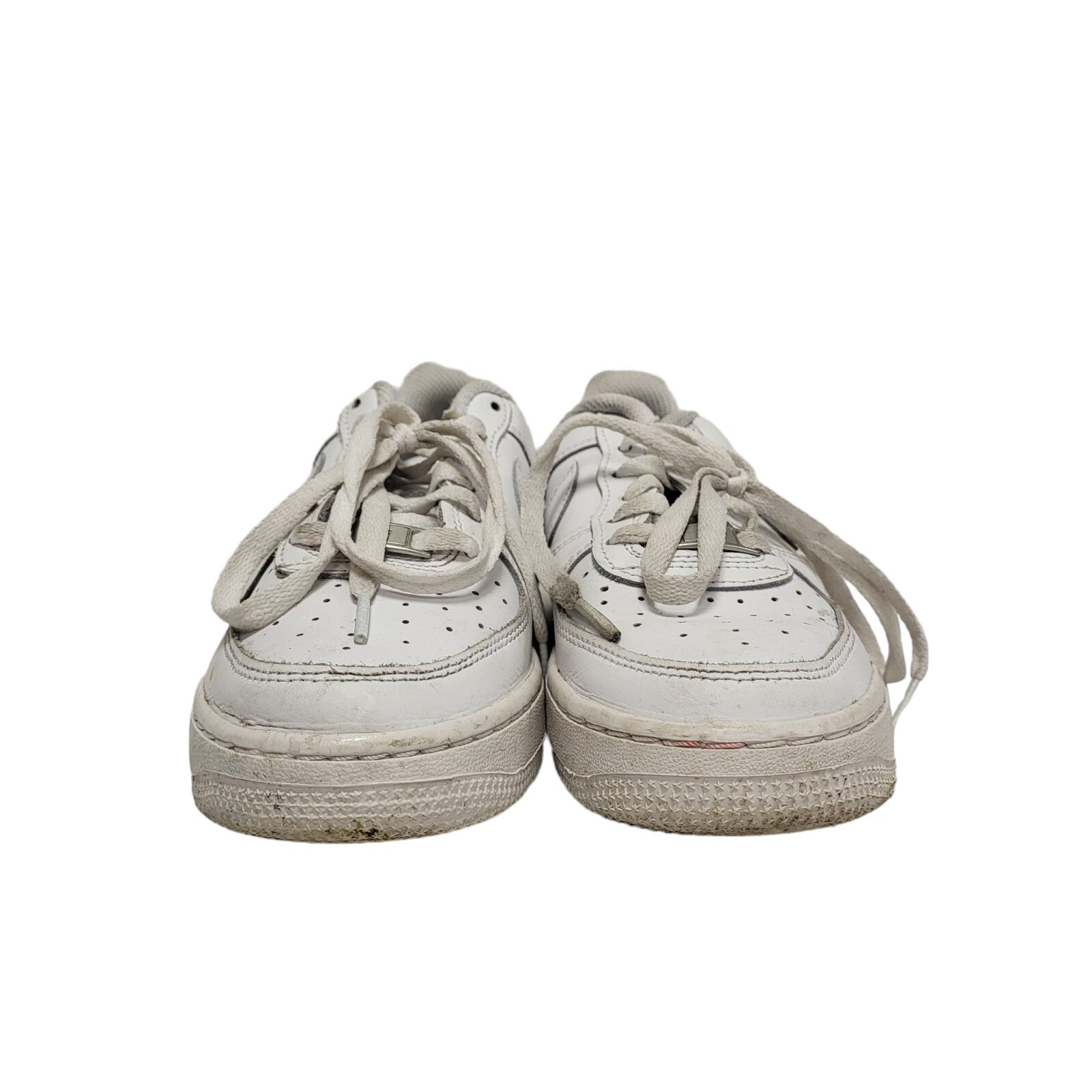 Nike Air Force 1 Juniors White Leather Kids  Trainers Uk 4