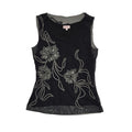 Phase Eight Y2k Black Sleeveless Floral Blouse Uk Women's size 10