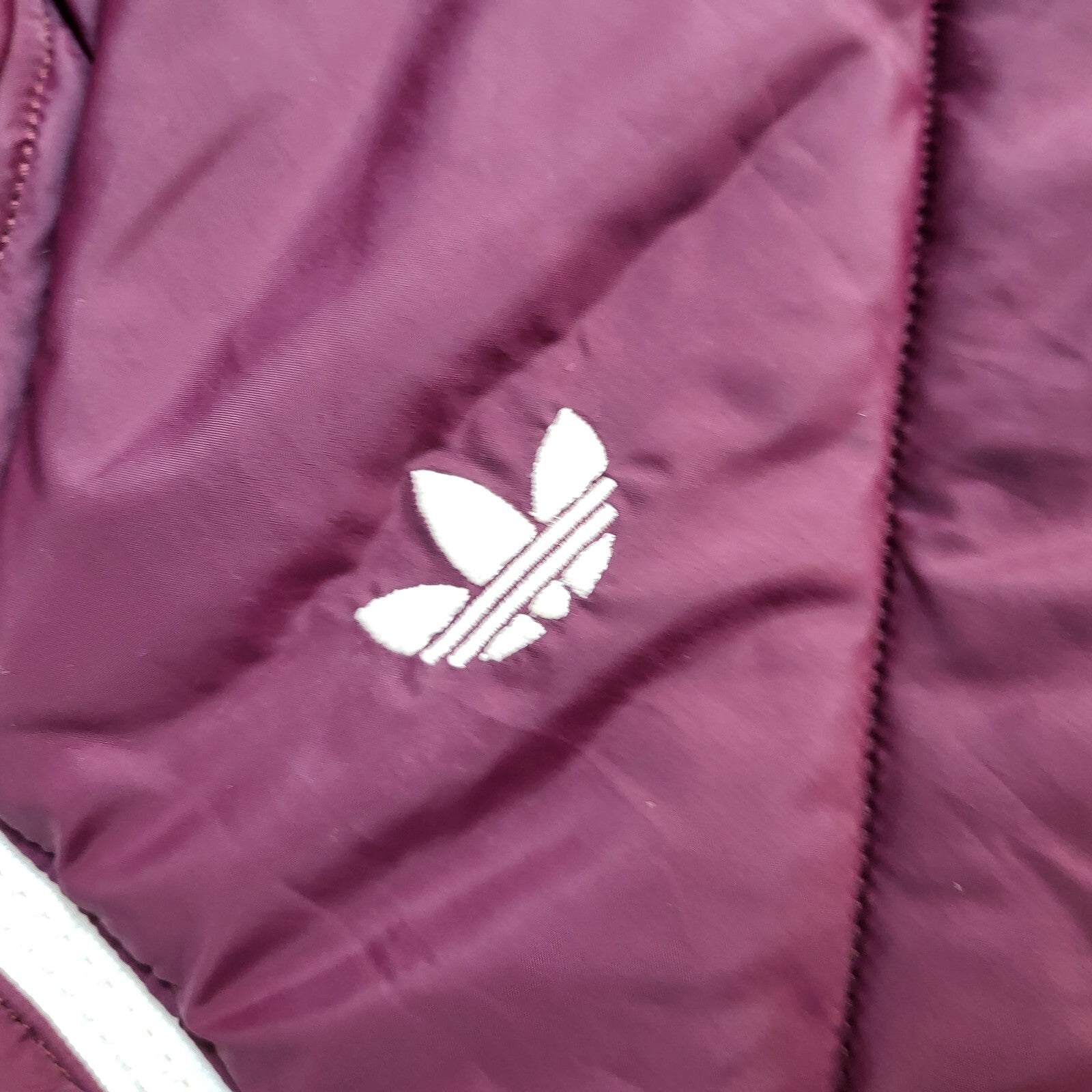 Adidas Vintage Y2k Burgundy Hooded Gilet Uk Women's Size 6