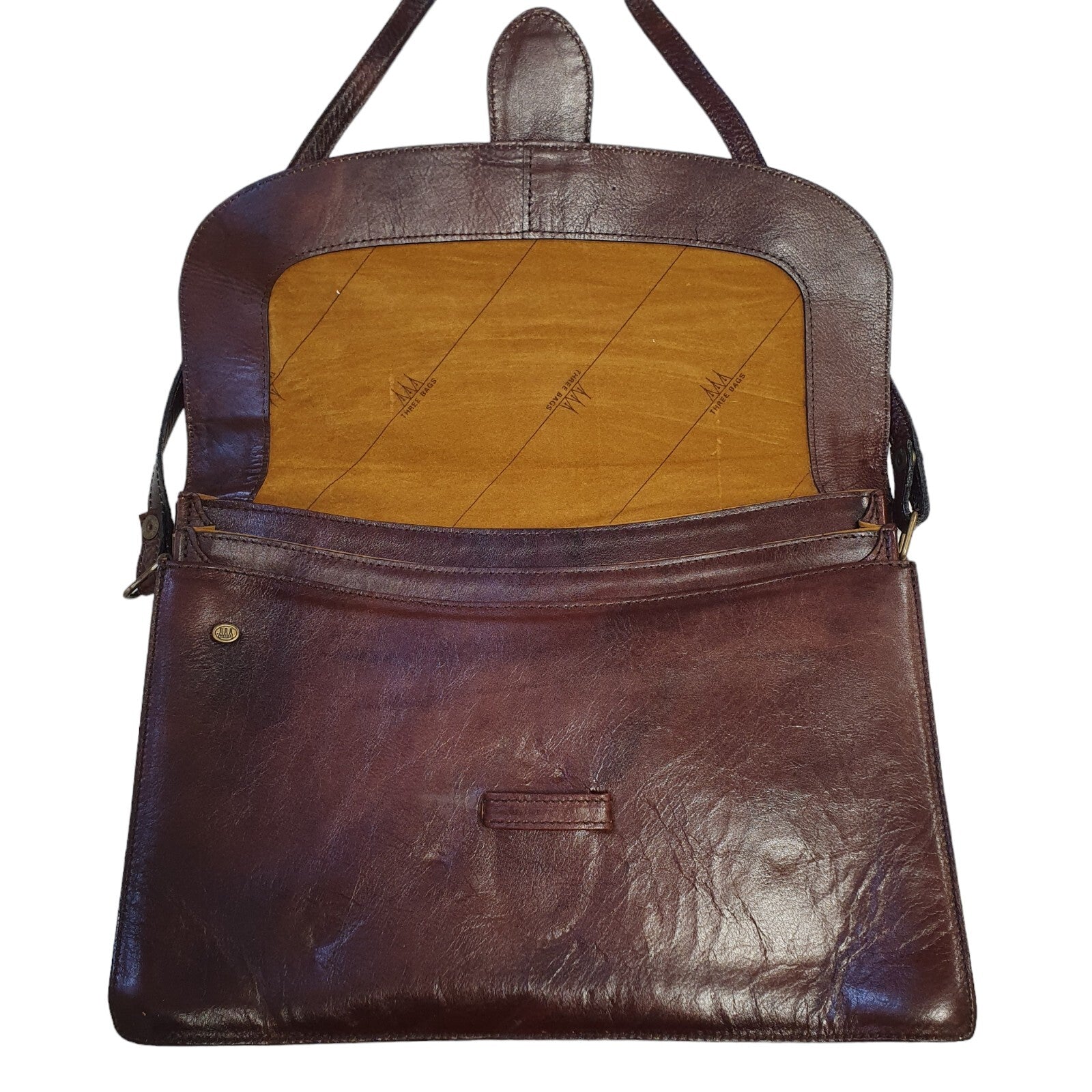 Three Bags Of Finland Vintage 90s Leather Shoulder Bag Laukku Varkaus 14" x 10"