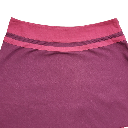 August Vintage 90's Pink & Purple Striped Midi A-Line Skirt Womens UK 14 W32