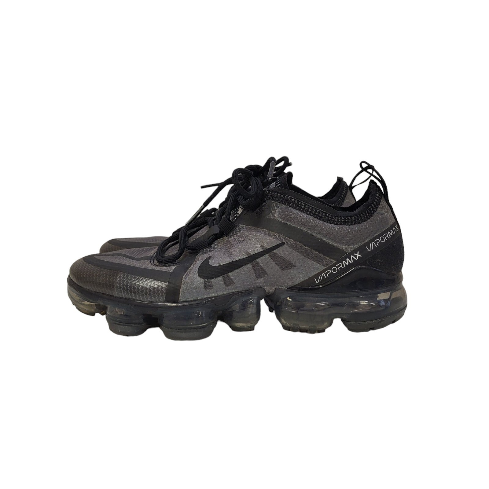 Nike Vapormax 2019 Grey Black Canvas Lace-Up Sports Trainers Girl's Uk Size 4