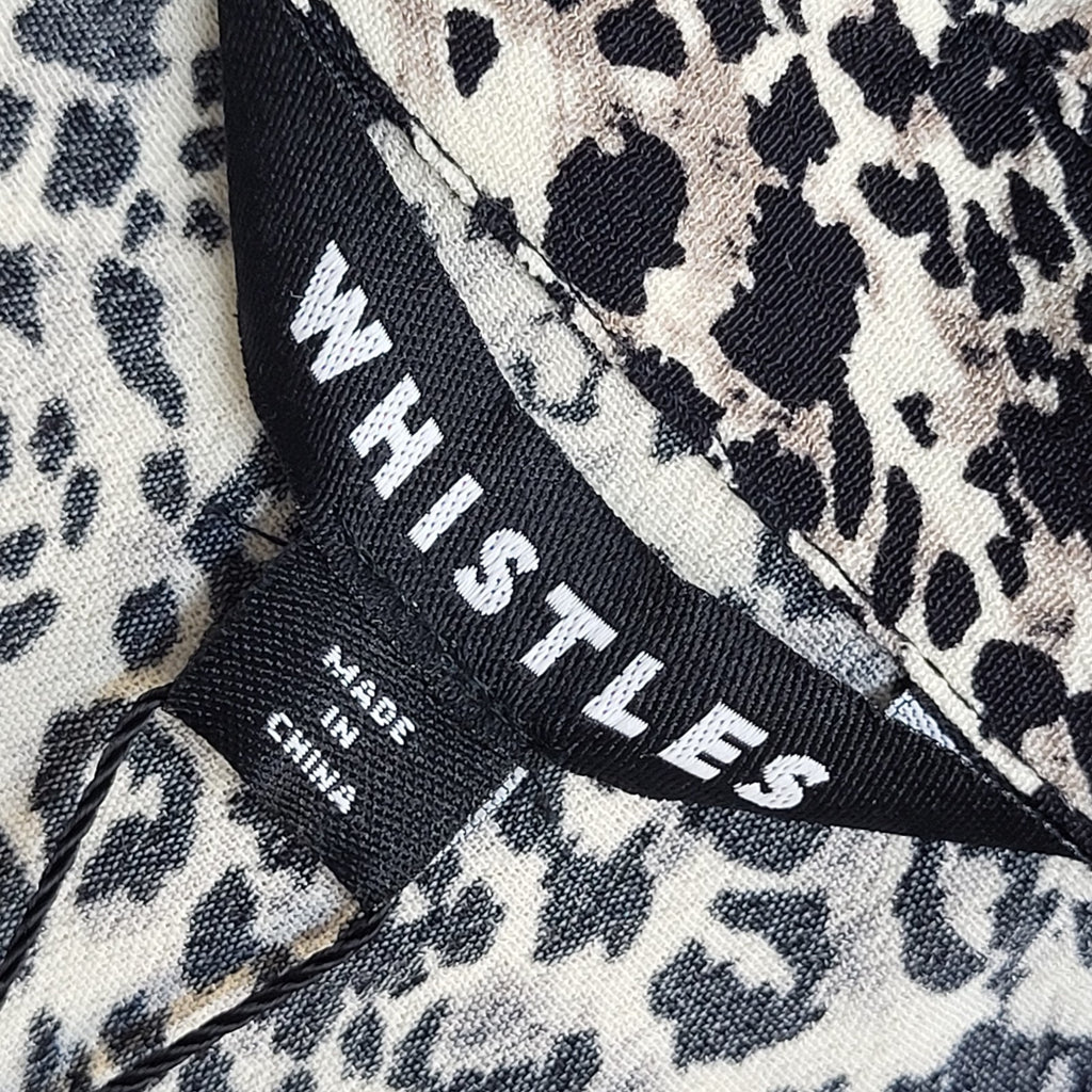 Whistles Black & Brown 90's Long Sleeve Animal Print BNWT Shirt Women's Size 16