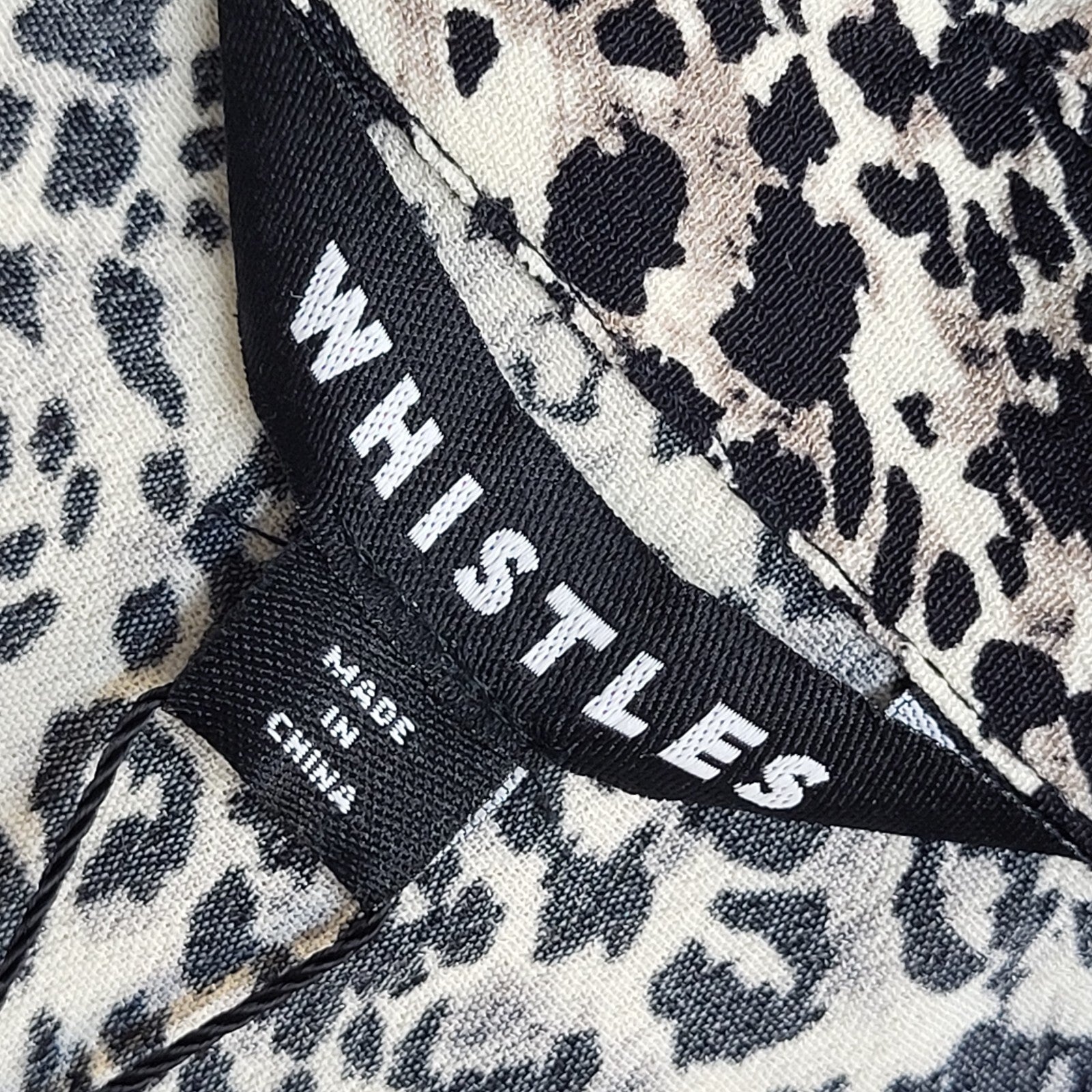 Whistles Black & Brown 90's Long Sleeve Animal Print BNWT Shirt Women's Size 16