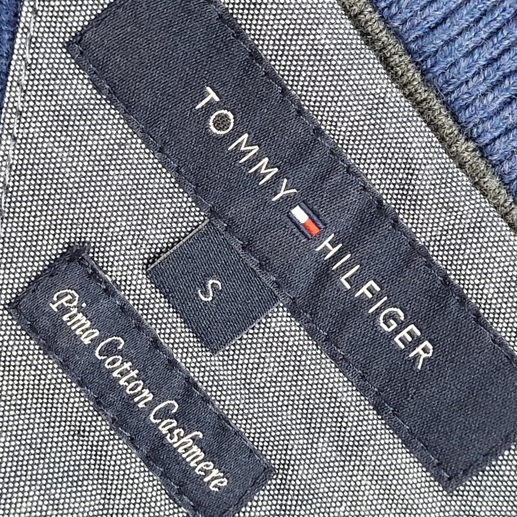 Tommy Hilfiger Y2K Blue V-Neck Long Sleeve Jumper Men's UK Size S