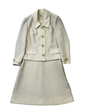 70s Vintage Davisella Cream Jacket & Dress Women's Size 14 Eu 42