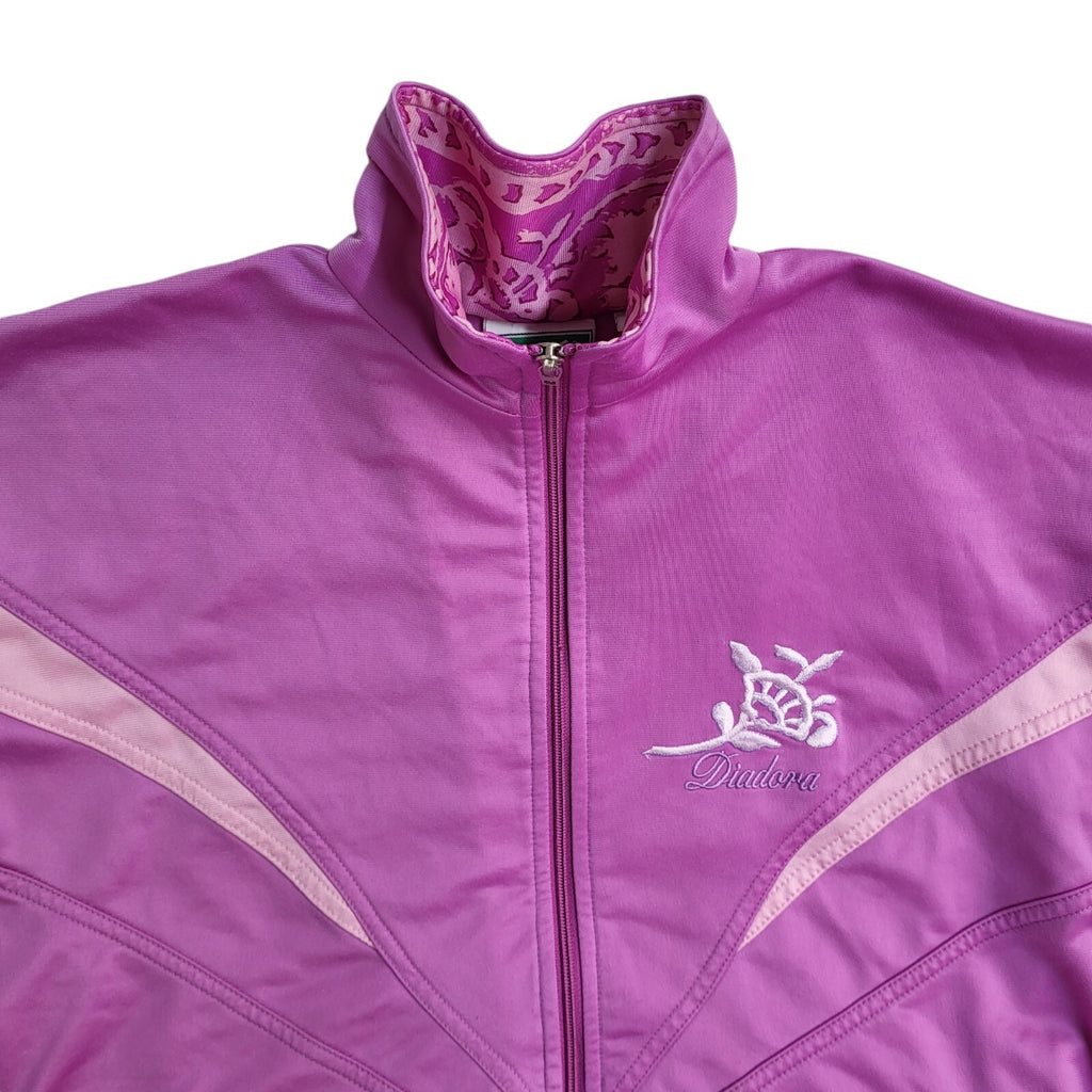 Diadora 90s Purple Zipped Sports Tracksuit Top Uk Women's Size 14